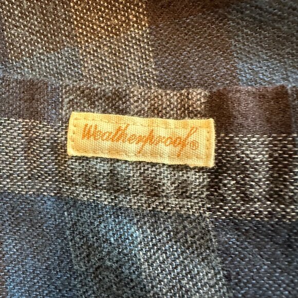 Weatherproof Vintage Mens Blue Plaid 100% Cotton Button-Down Flannel Shirt L - Picture 9 of 13